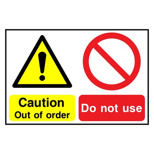 Achtung out order schild - out,